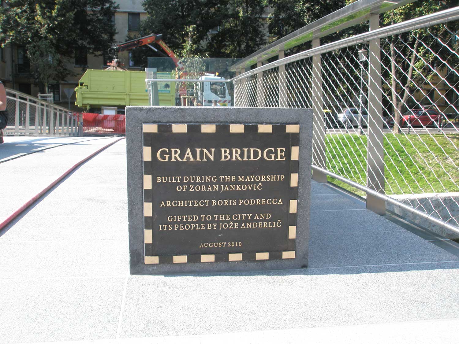 Žitni most - Donacija Mestni občini Ljubljana